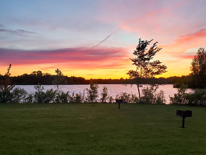 sunset along lake