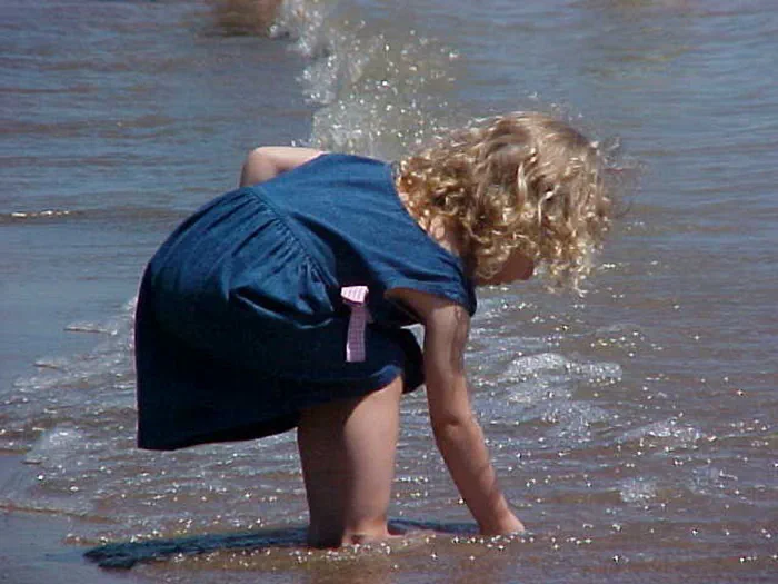 Lakeport Girl Playing Sand