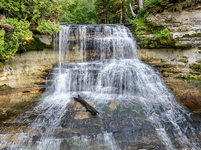 Close-up view of Laughing Whitefish falls