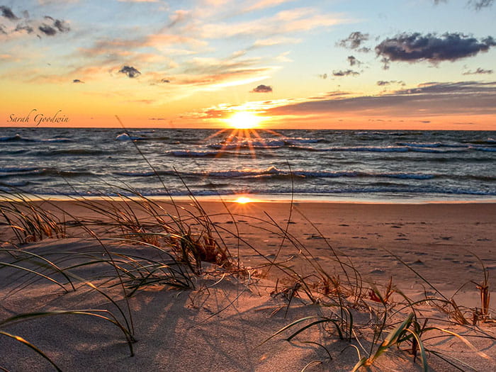 sunset over Lake Michigan