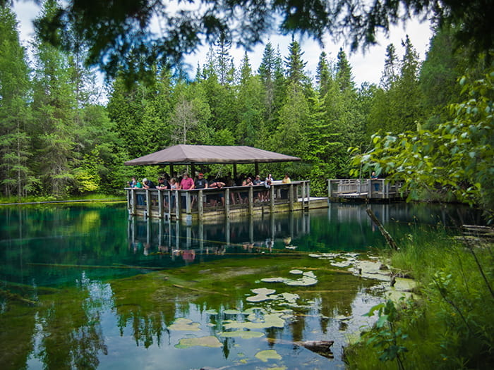 visitors on raft