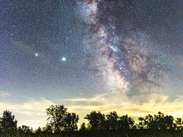 night sky with stars photo by Jessica and Joey Sancrant