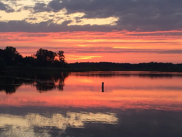 sunset over water