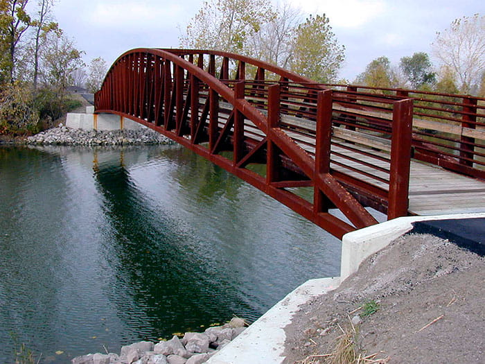 trail pedestrian bridge over water