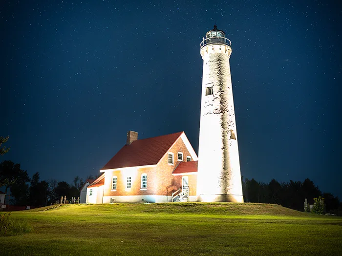 night time lighthouse