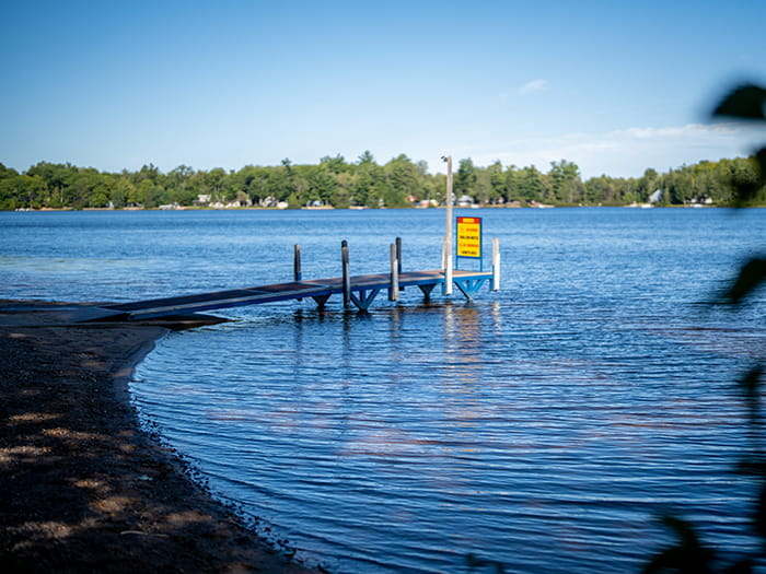 skid pier in water