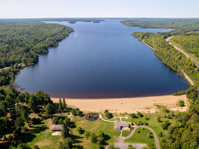 Aerial photograph overlooking Lake Michigamme