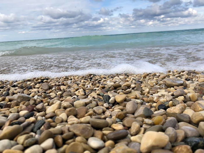 Wilderness rocky shoreline