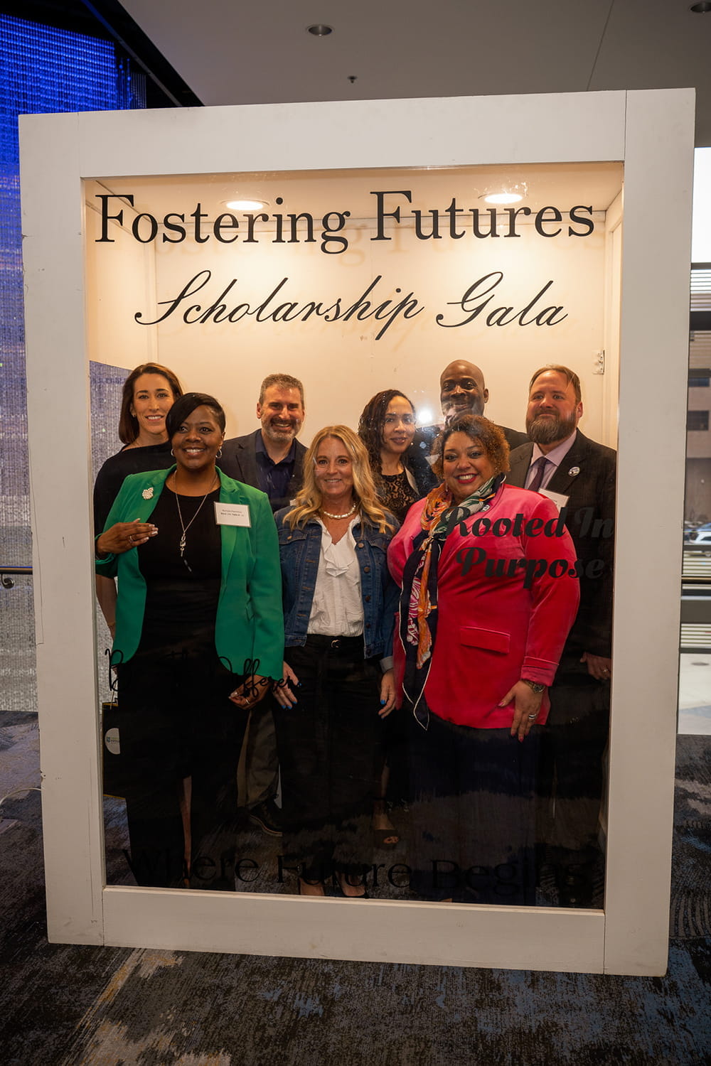 Gala guests pose for a photo in the Photo Booth