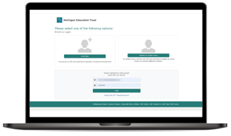 Screenshot of the new online customer website home page
