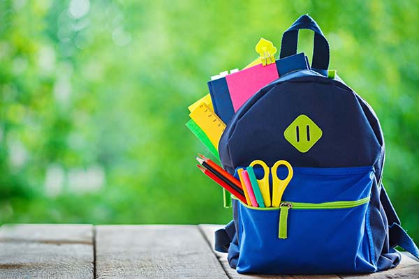 backpack full of supplies