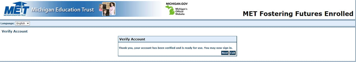 Screenshot of the activation success page on the donation website