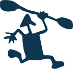 Simple Adventures logo with graphic of person running with a paddle