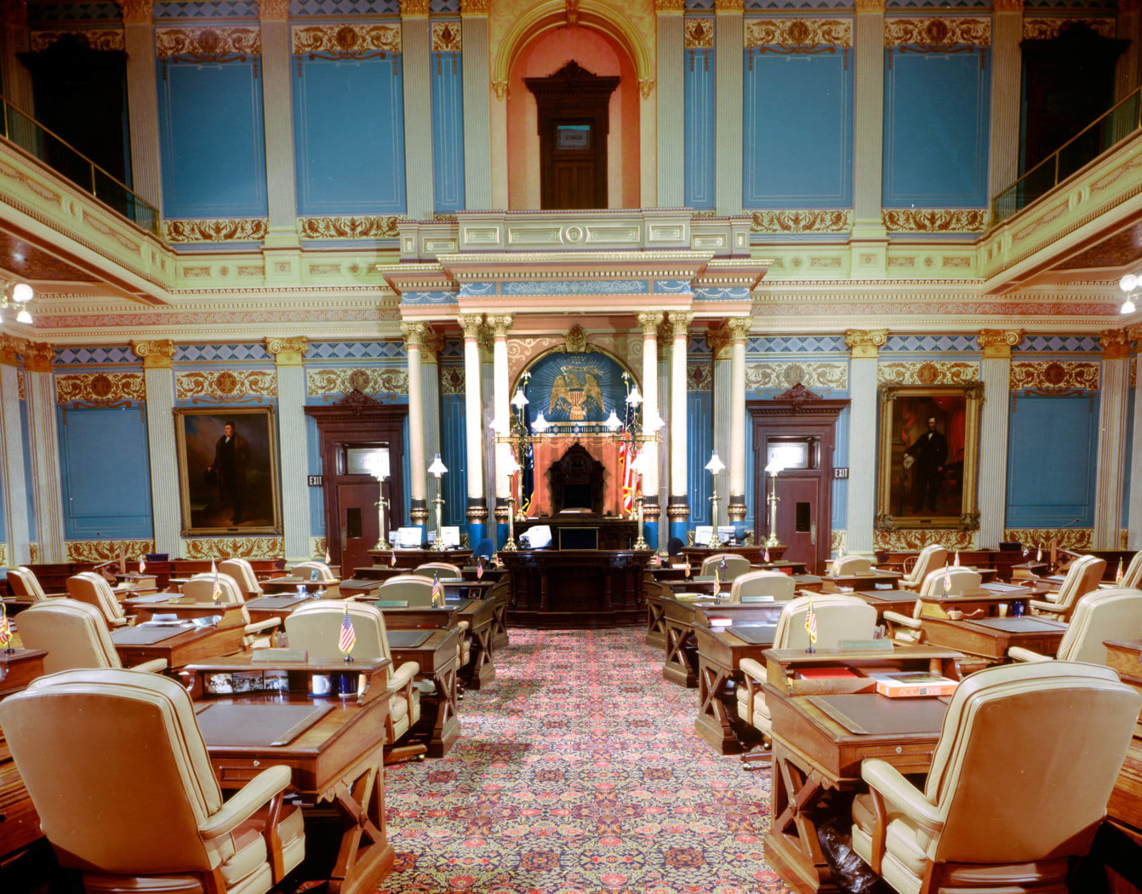 Interior of the sentate chambers in the Michigan State Capitol, 1994