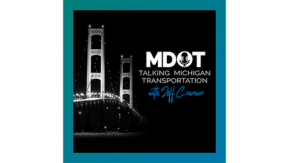 MDOT Talking Transportation Podcast logo.