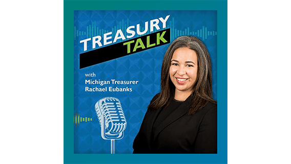 Logo for the Treasury Talks Podcast.