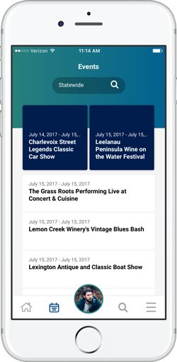 MiPage Phone App Image of Services available through the App
