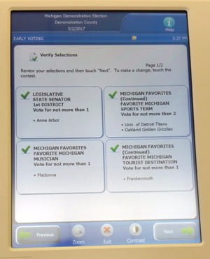 ES&S VAT verify selections