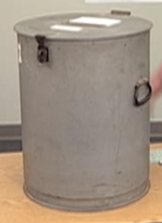 Round Metal Can Ballot Container