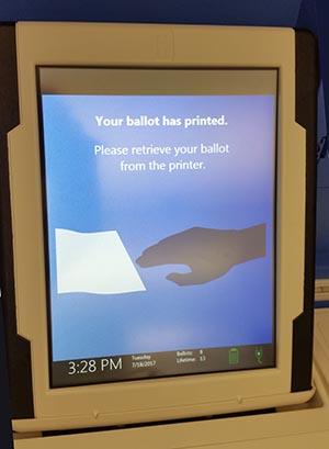 Hart VAT Confirmation of printed ballot