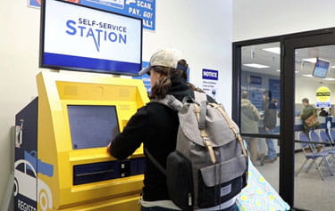 customer using Self service stations