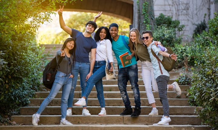 Diverse group of college students 