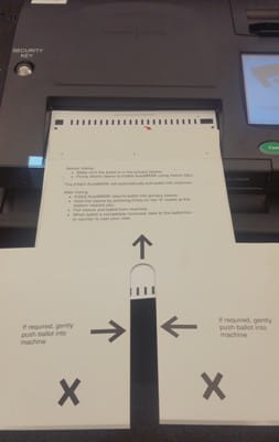 Liberty Vote tabulator insert ballot