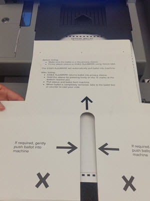 ES&S Tabulator insert ballot