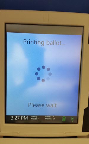 Hart VAT printing the ballot