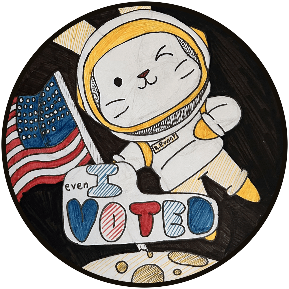 Space bunny I voted sticker