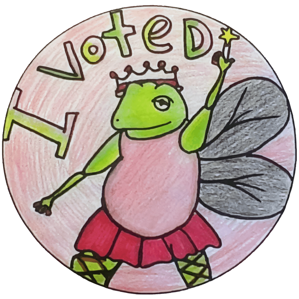 Frog I voted sticker
