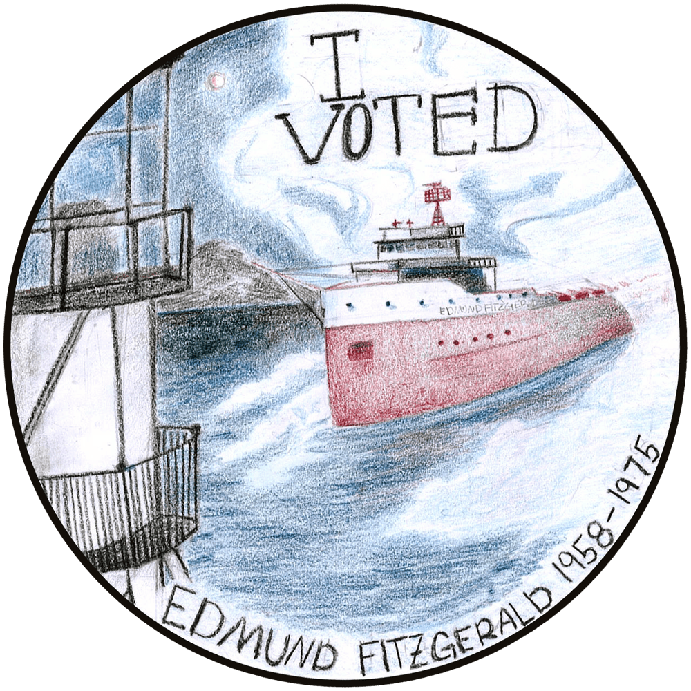 Edmund Fitzgerald I voted sticker