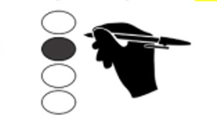 Completely darkened oval on ballot