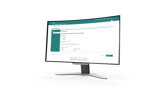 Computer screen showing the Online Services webpage