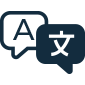 An icon of two speech bubbles with an "A" and a translated letter inside