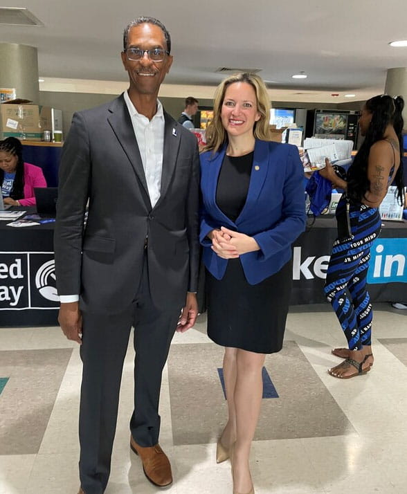 SOS Jocelyn Benson and CEO Dan Varner