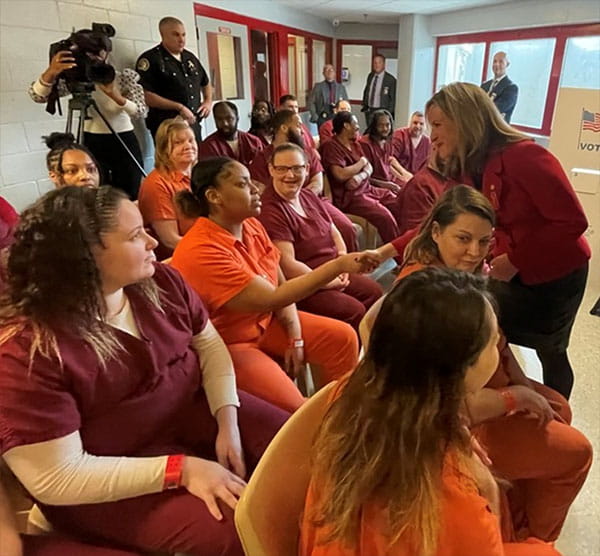 Secretary Benson meets residents at National Voter Registration Day Event