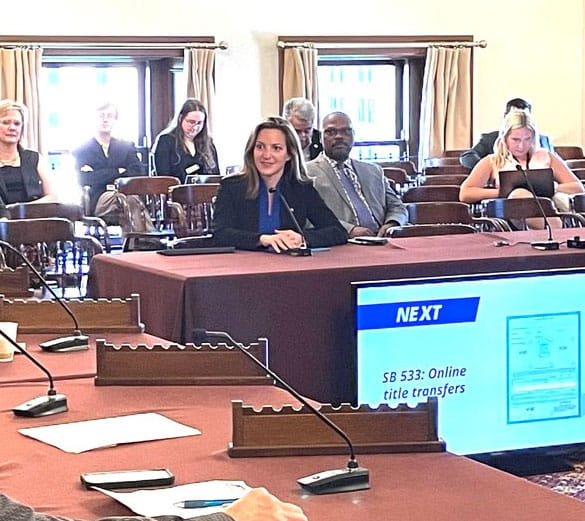 Secretary Benson testifies in support of legislation to allow electronic transfer of vehicle titles