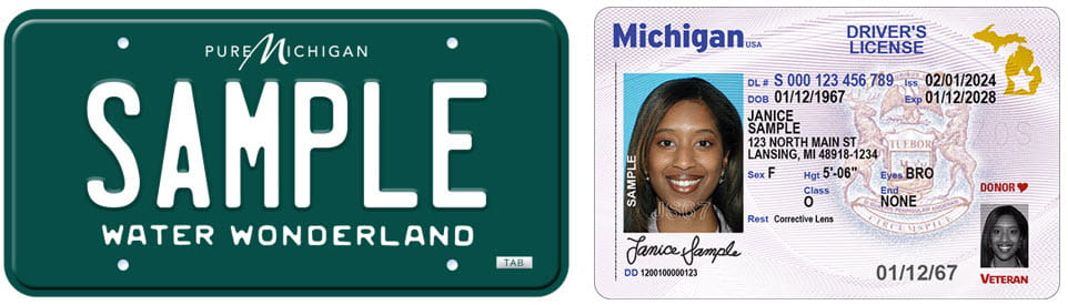 Water Wonderland license plate and new driver's license
