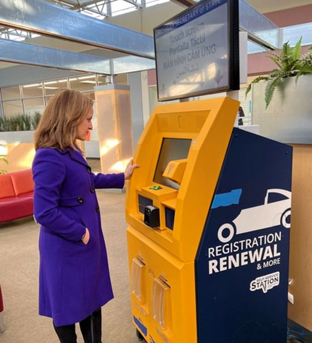 Benson inspects self service station