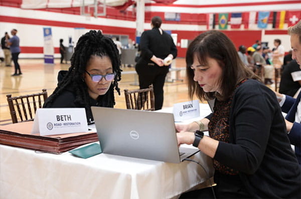 Dearborn Heights Road to Restoration Clinic 2024 Participant receives one on one counsel