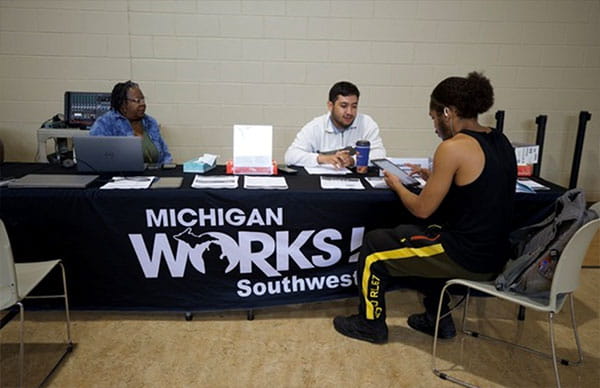 Reps from MIWorks! assist clinic attendees