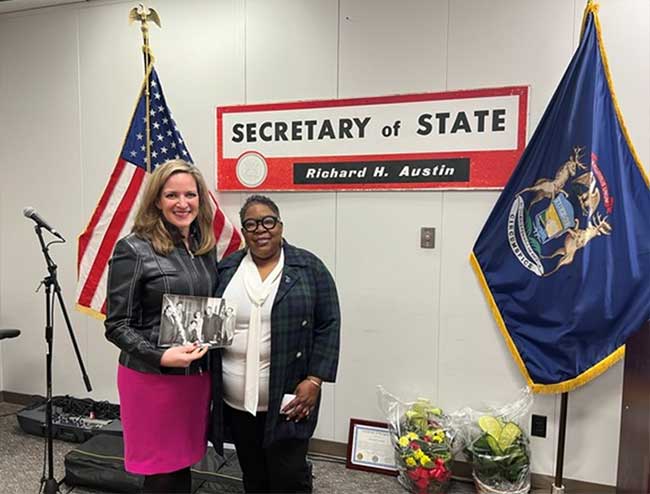 Secretary Benson and Laurie Moore