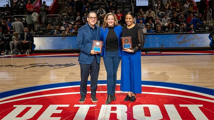 Secretary Benson honors Detroit Pistons