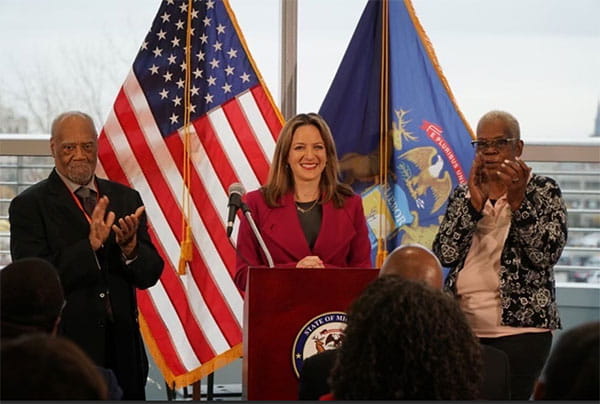 Secretary Benson speaks at Saginaw United Hight School
