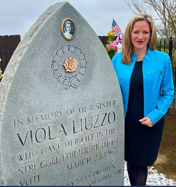 Secretary Benson visits a memorial for one of her personal heroes Viola Liuzzo