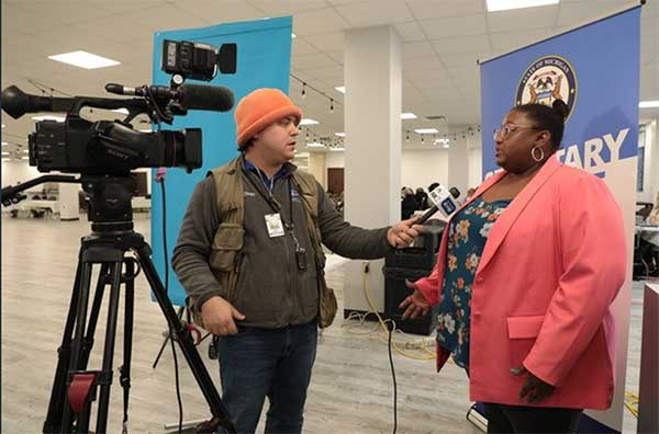 R2R Saginaw 24 - Khyla Crane interviewed by media