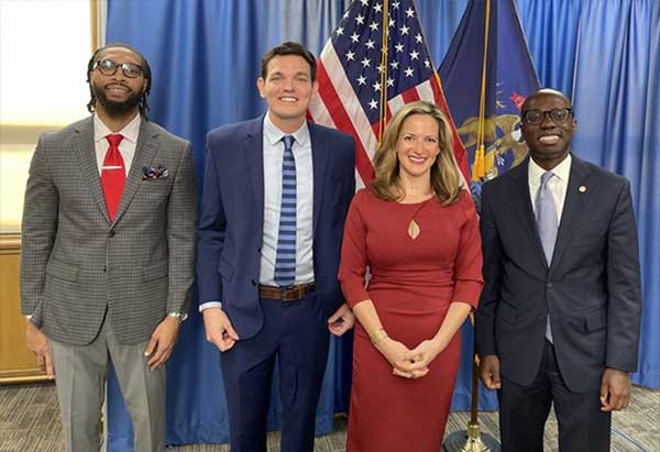Micheal Davis Jr, Michael Siegrist, Secretary Benson and Aghogho Edevbie