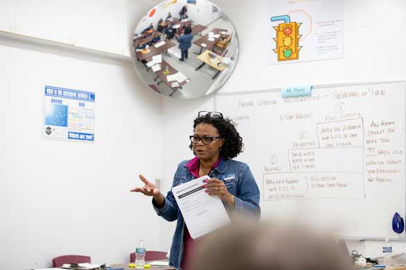 Keitha Cameron gives a presentation at Parnall Correctional Facility
