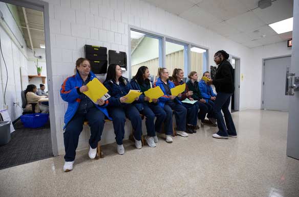 Participants at the Women's Huron Valley Correctional Facility Road to Restoration clinic